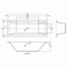 Square Double Ended Bath 1700mm x 700mm  - Technical