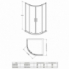 Pacific 6mm Quadrant Shower Enclosure with Square Handles - Technical