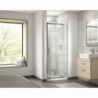 Pacific 6mm Pivot Shower Door with Square Handles - Insitu
