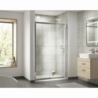 Pacific Single Sliding Shower Door with Square Handle - Insitu