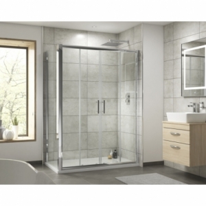 "Pacific" Double Sliding Shower Door with Square Handle 1400mm To 1700mm(W) x 1850mm(H)