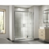 Pacific Double Sliding Shower Door with Square Handle - Insitu