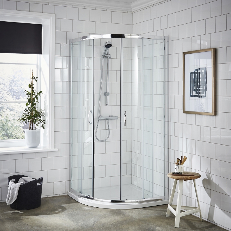 Ella 5mm Quadrant Shower Enclosure with Curved Handle - Insitu