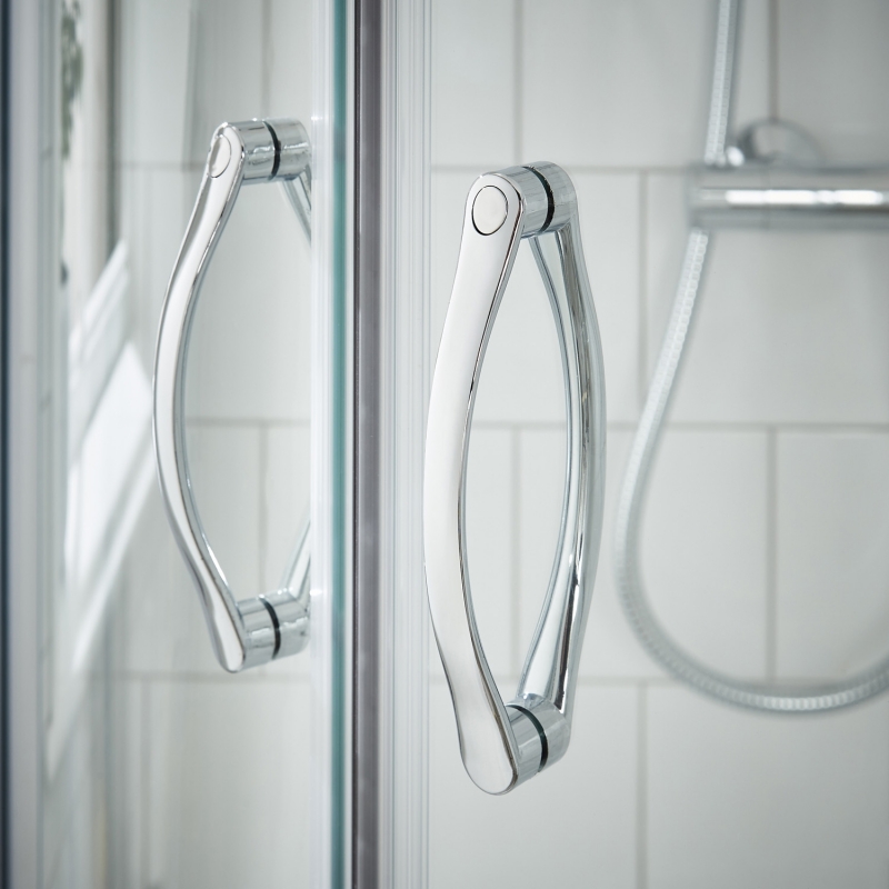 Ella 5mm Quadrant Shower Enclosure with Curved Handle - Insitu