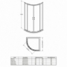 Ella 5mm Quadrant Shower Enclosure with Curved Handle  - Technical