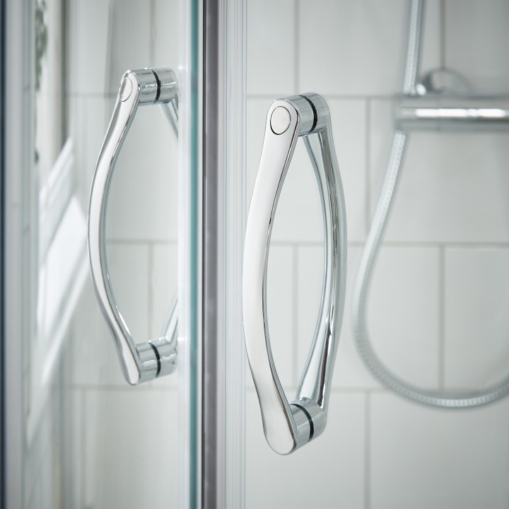 Ella 5mm Single Sliding Shower Door with Curved Handles