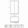 Ella 5mm Single Sliding Shower Door with Curved Handles  - Technical