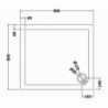 Slate Grey Rectangular Shower Tray 900mm x 800mm  - Technical