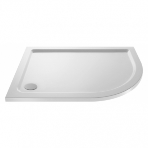 Offset Quadrant "White" Luxury Shower Trays - 900mm To 1200mm (W) - Edge Waste (6 Sizes - Left or Right Hand)