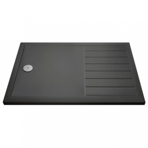 Rectangular Slate Grey Luxury Walk-In Shower Trays - 1400mm to 1700mm (W) - End Waste Location(5 Sizes)