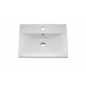 "Coast" Grey Gloss 500mm (w) x 540mm (h) x 390mm (d) Wall Hung Single Drawer Vanity Unit with 40mm Profile Basin