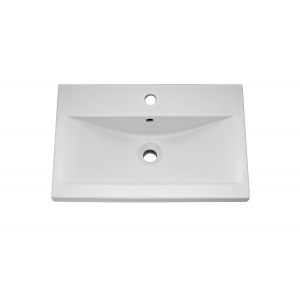 "Coast" Grey Gloss 600mm (w) x 545mm (h) x 400mm (d) Wall Hung Single Drawer Vanity Unit with 40mm Profile Basin