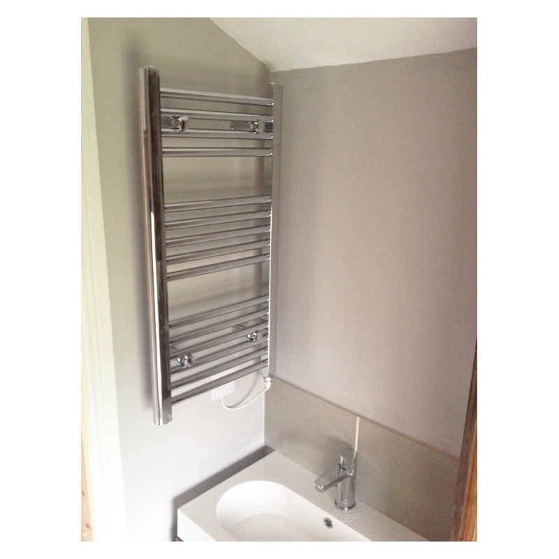 400mm (w) x 800mm (h) Single Heat Straight Chrome Towel Rail