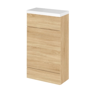 Natural Oak 500mm Slimline Toilet Unit with Polymarble Top