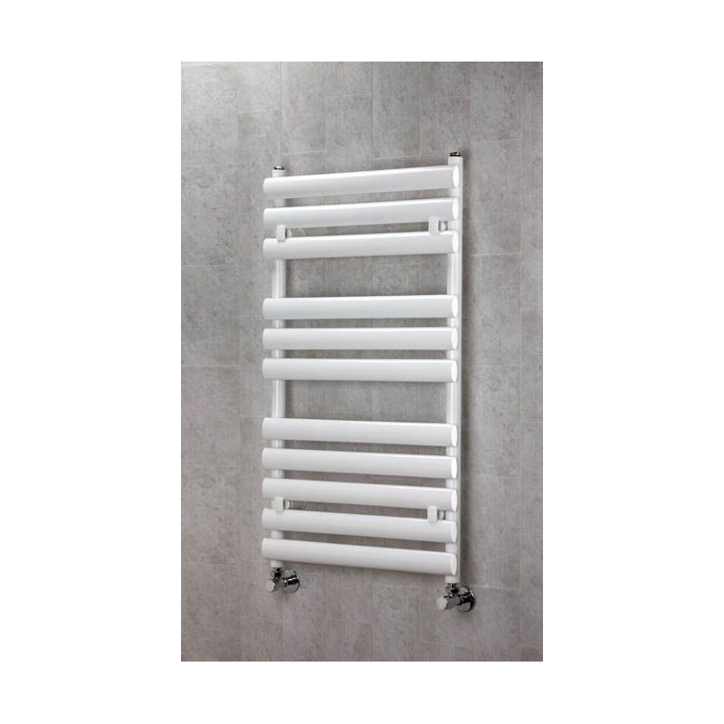 500mm(w) x 930mm(h) Brecon Black Towel Rail - Oval Tubes