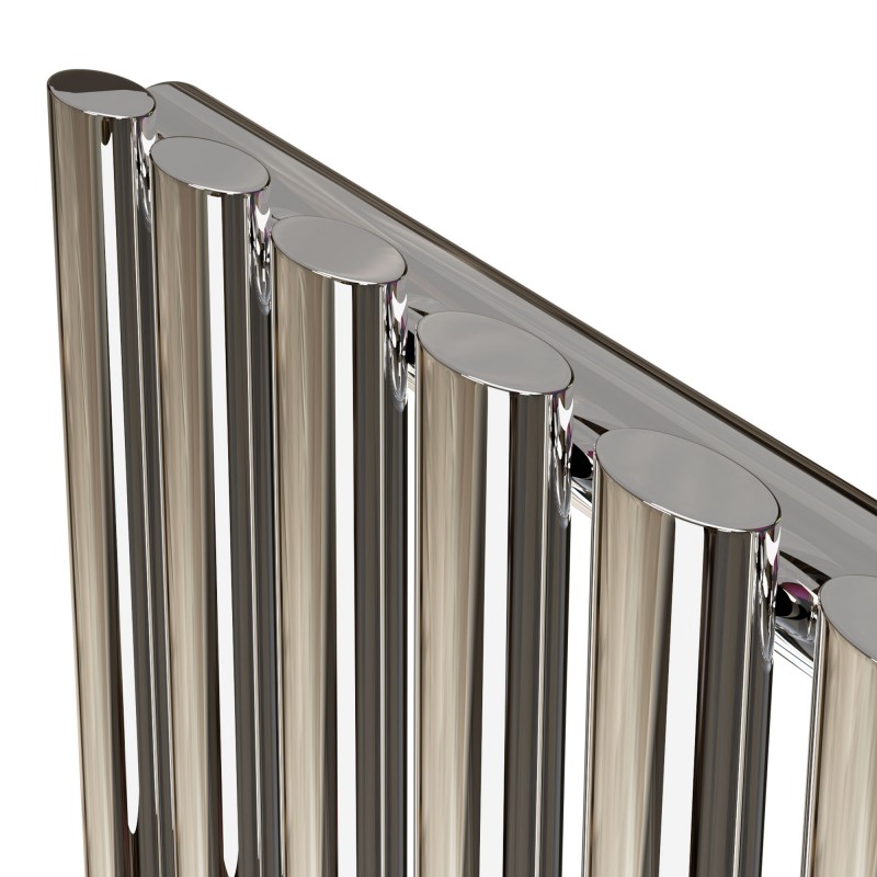 280mm (w) x 1800mm (h) Brecon Chrome Vertical Radiator - Close up