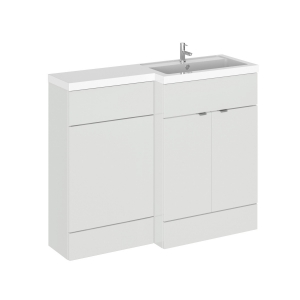 Gloss Grey Mist 1100mm Full Depth Combination 2 Door Vanity & Toilet Unit with Right Hand Basin