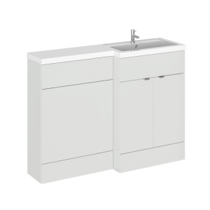 Gloss Grey Mist 1200mm Full Depth Combination 2 Door Vanity & Toilet Unit with Right Hand Basin