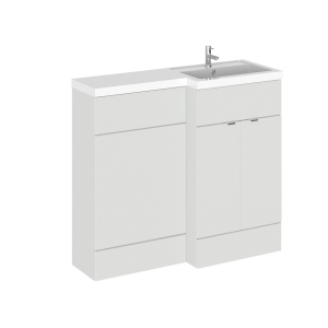 Gloss Grey Mist 1000mm Full Depth Combination 2 Door Vanity & Toilet Unit with Right Hand Basin