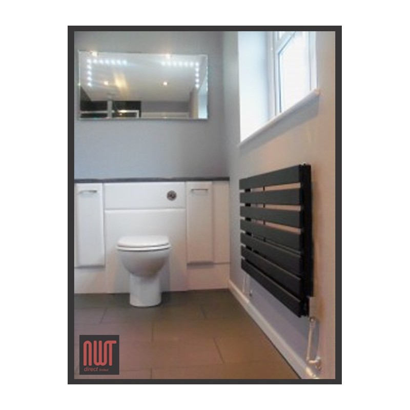 1250mm (w) x 516mm (h) Corwen Black Horizontal Radiator