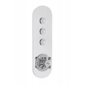 Traditional Push Button Shower Valve with 3 Outlets