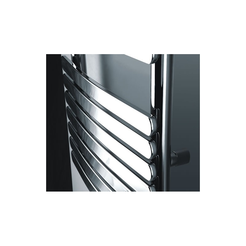 500mm (w) x 1200mm (h) Castell Chrome Heated Towel Rail - Close up