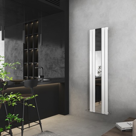 458mm (w) x 1800mm (h) Corwen White Mirror Radiator