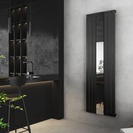 Corwen Black Flat Panel Vertical Mirror Radiator