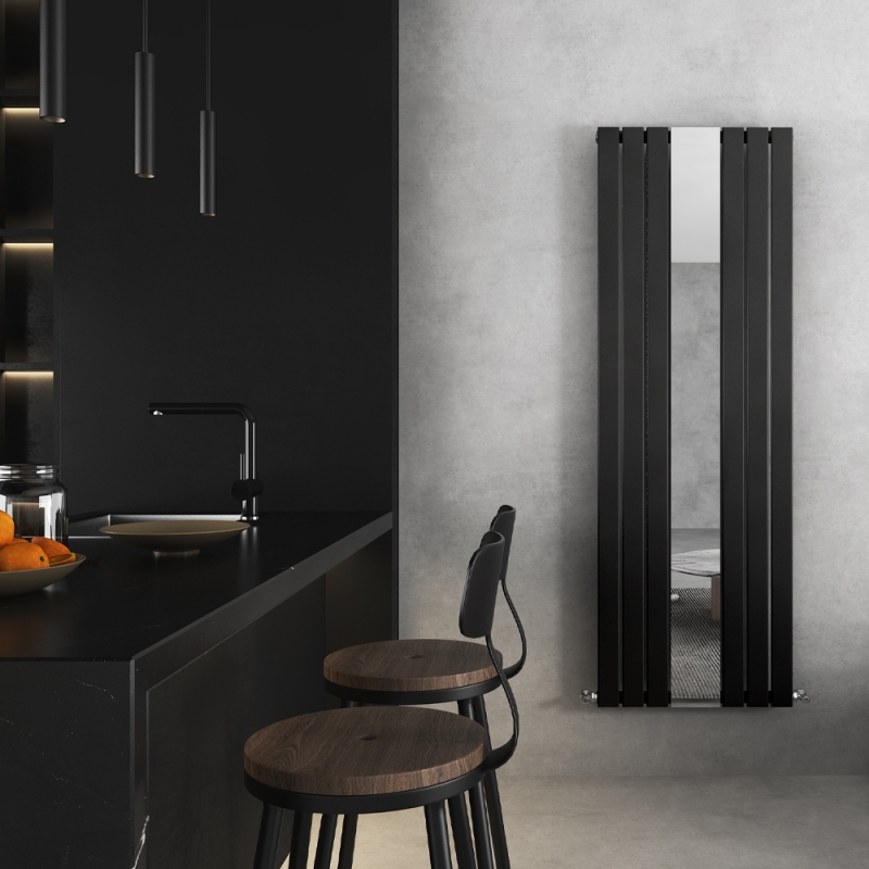 610mm (w) x 1800mm (h) Corwen Black Mirror Radiator