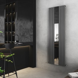 Corwen Anthracite Flat Panel Vertical Mirror Radiator