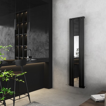 458mm (w) x 1800mm (h) Corwen Black Mirror Radiator