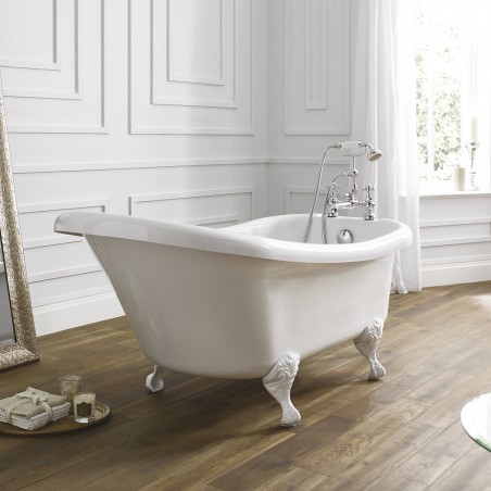Holborn "Camden" 1500mm(L) x 750mm(W) White Traditional Freestanding Single Ended Bath