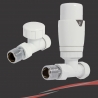 White Thermostatic Valves for Radiators & Towel Rails (Pair of Angled, Straight or Corner)