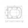 "Square" Gloss White Soft Close Toilet Seat - Technical Drawing