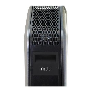 1000W "Mill" Black Designer Electric Oil-Filled Vertical Free Standing Heater - 268mm(w) x 656mm(h)