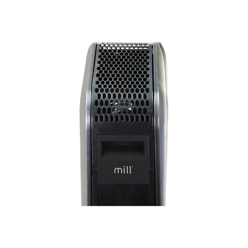 1000W "Mill" Black Designer Electric Oil-Filled Vertical Free Standing Heater - 268mm(w) x 656mm(h)