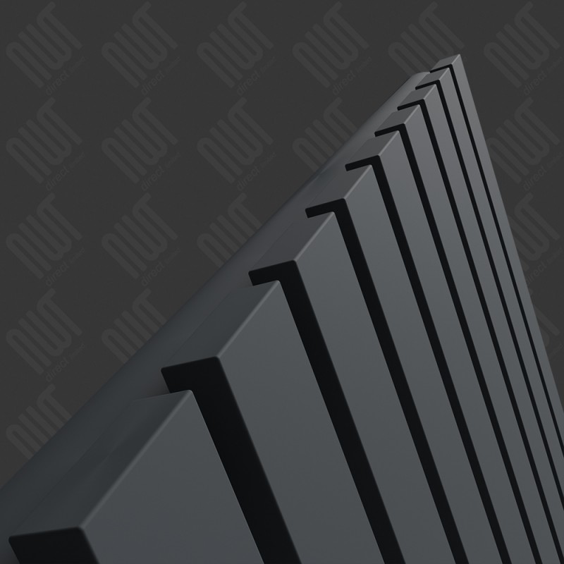 Linear Anthracite Single Radiator - Close up