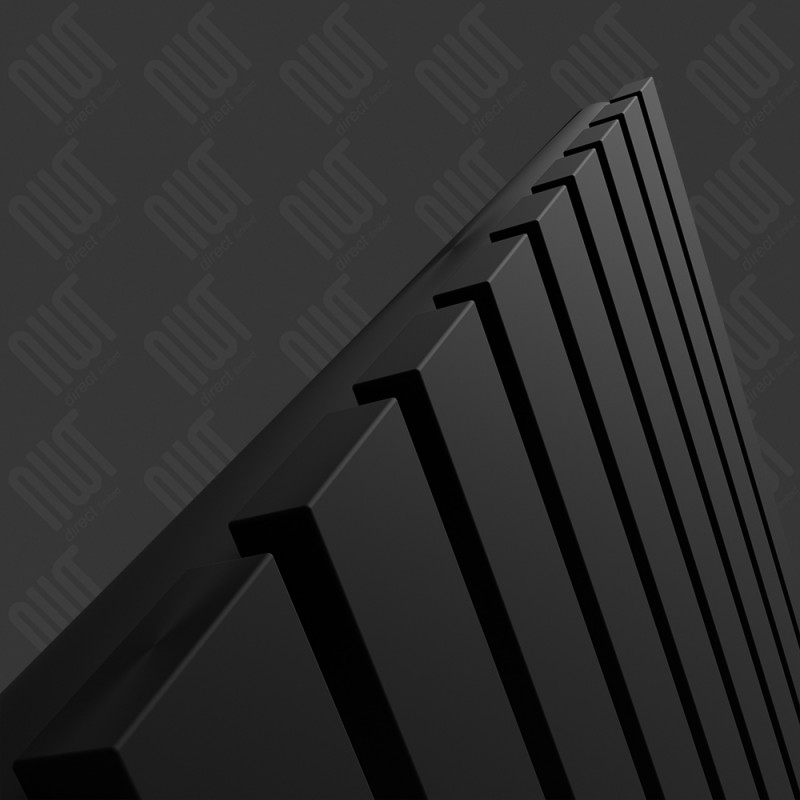 Linear Black Single Radiator - Close up