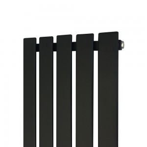 360mm (w) x 850mm (h) "Corwen" Black Flat Panel Vertical Radiator (5 Sections)