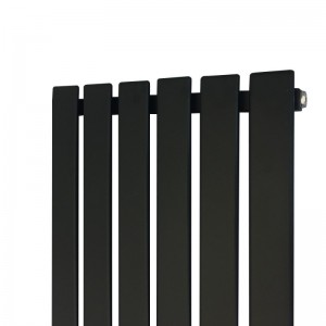 440mm (w) x 850mm (h) "Corwen" Black Flat Panel Vertical Radiator (6 Sections)