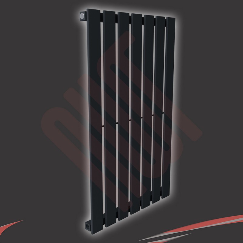 516mm (w) x 850mm (h) "Corwen" Black Flat Panel Vertical Radiator