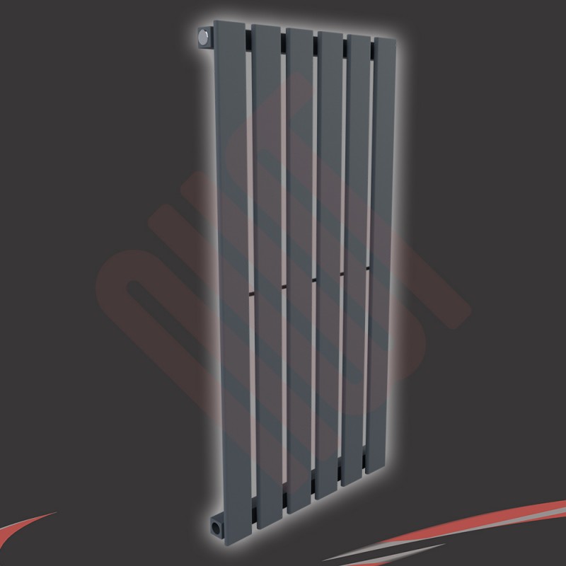 440mm (w) x 850mm (h) "Corwen" Anthracite Flat Panel Vertical Radiator (6 Sections)