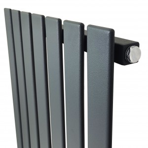 516mm (w) x 850mm (h) "Corwen" Anthracite Flat Panel Vertical Radiator (7 Sections)