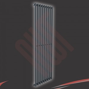 630mm (w) x 1800mm (h) "Brecon" Anthracite Oval Tube Vertical Radiator (9 Sections)