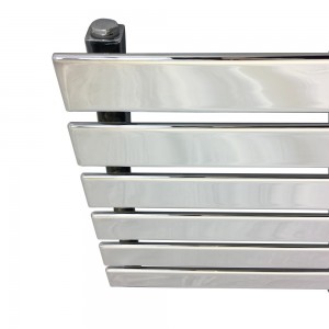 850mm (w) x 440mm (h) Corwen Chrome Flat Panel Horizontal Radiator (6 Sections)