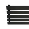 850mm (w) x 360mm (h) "Corwen" Black Flat Panel Horizontal Radiator (5 Sections) - Close up