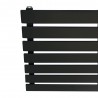 850mm (w) x 516mm (h) "Corwen" Black Flat Panel Horizontal Radiator (7 Sections) - Close up