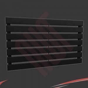 850mm (w) x 516mm (h) "Corwen" Black Flat Panel Horizontal Radiator (7 Sections)