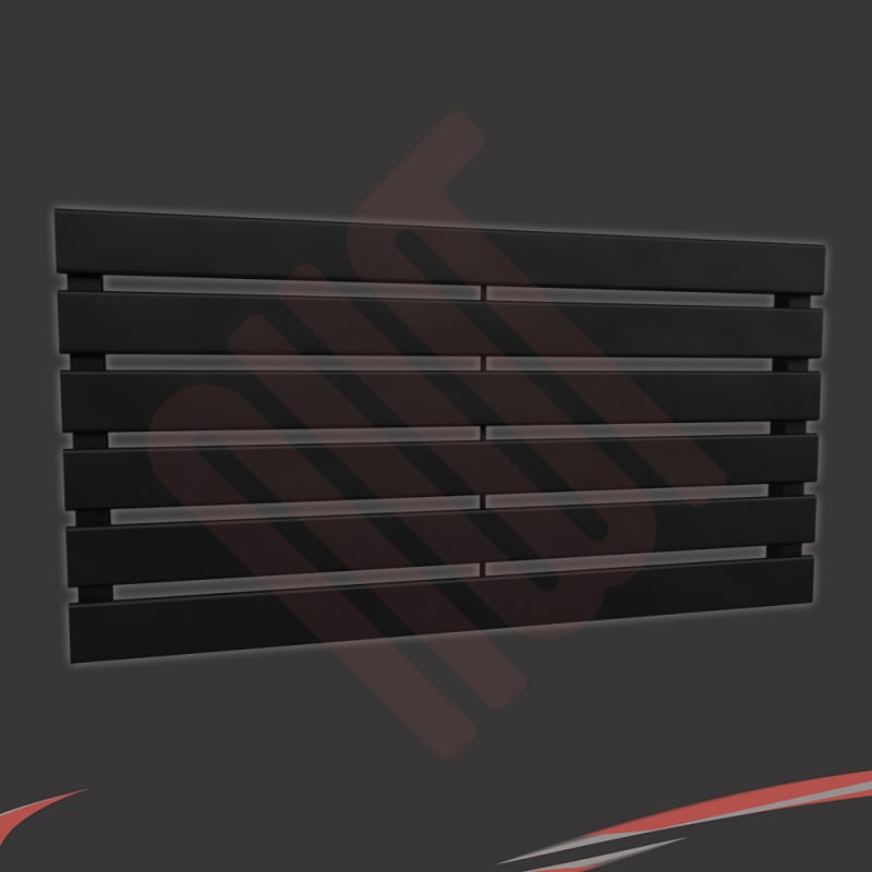 850mm (w) x 440mm (h) Corwen Black Flat Panel Radiator