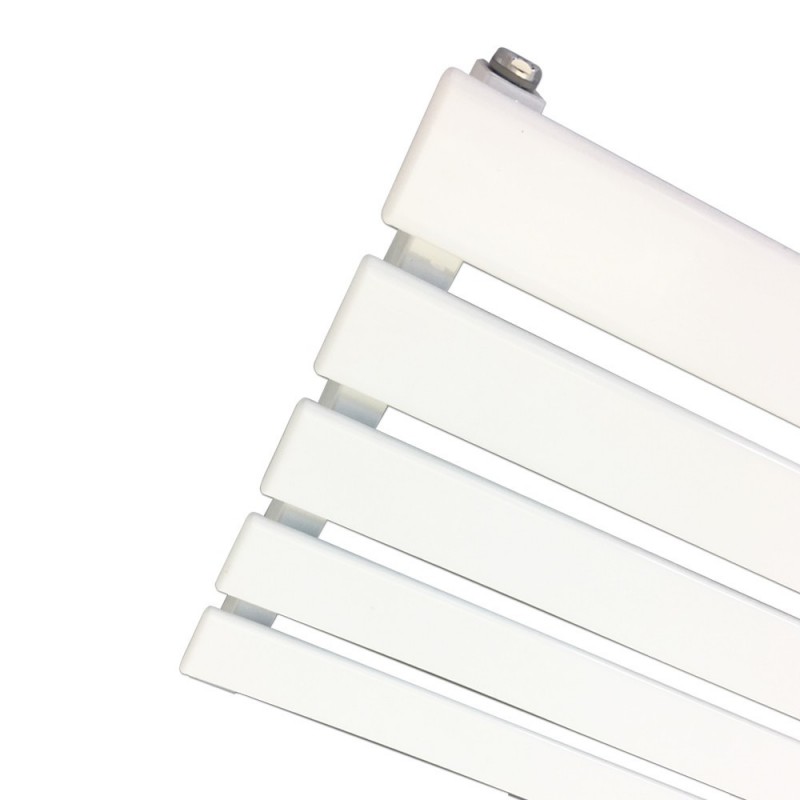 850mm (w) x 360mm (h) "Corwen" White Flat Panel Horizontal Radiator (5 Sections) - Closeup